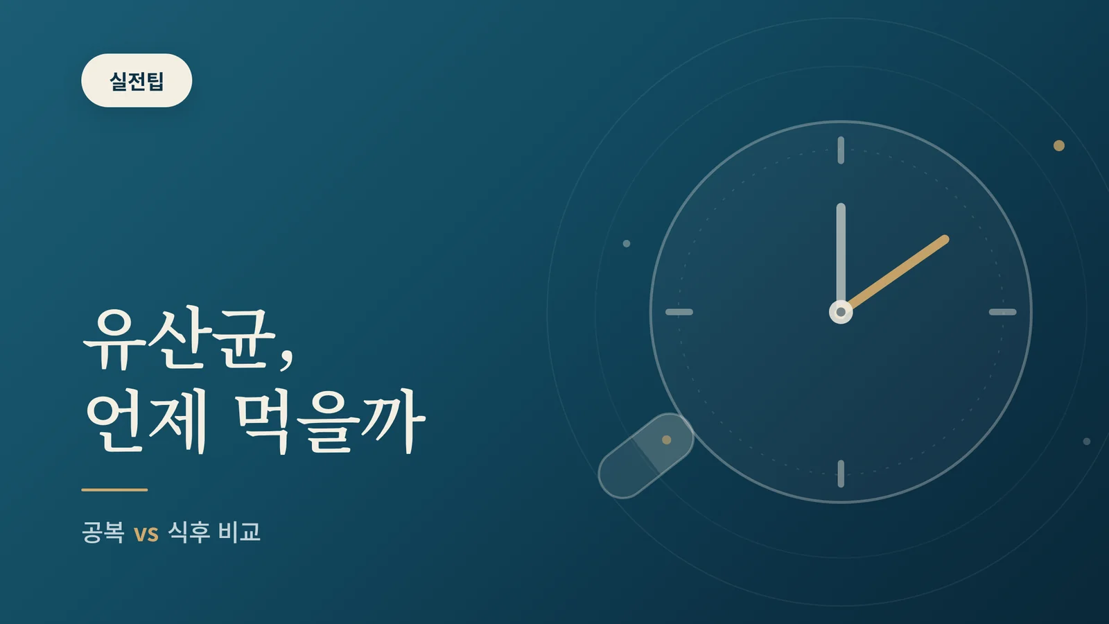 유산균 먹는 시간, 언제 먹...